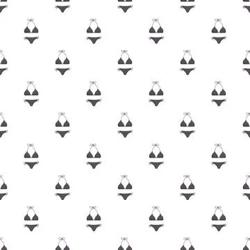 Bikini swimwear pattern repeating on white background Stock-Illustration