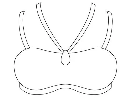 A bikini top with thin straps, women's summer clothing - vector lineart Stock-Illustration