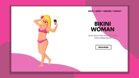 Bikini woman beach vector Stock Illustration