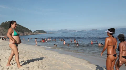 Bikinis at copacabana Stock Footage 37632559