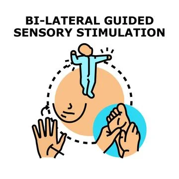Bilateral guided sensory stimulation concept developing Stock-Illustration