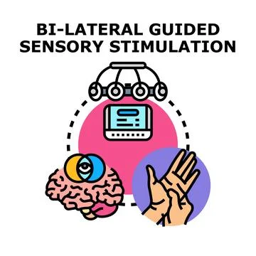 Bilateral guided sensory stimulation therapy concept Stock Illustration