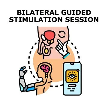 Bilateral guided stimulation session concept vector Stock Illustration