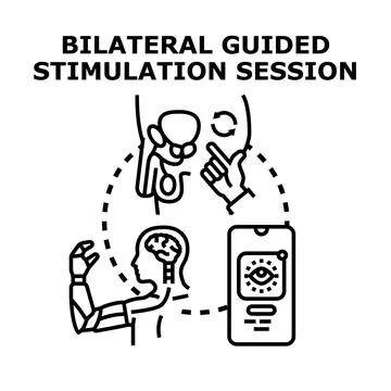 Bilateral guided stimulation session concept vector Stock Illustration
