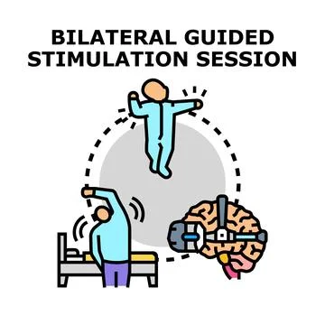 Bilateral guided stimulation session for physical activity Stock Illustration