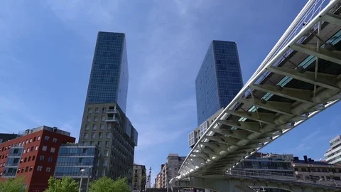 Bilbao - Downtown tracking 2 Stock Footage 77534474
