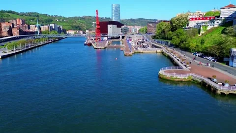 Bilbao River in Spring Video stock 240102994