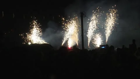 Bilbao, spain; june 24 2019: San Juan Fire Bonfires Celebration Видео 335480366