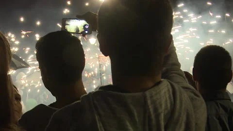 Bilbao, spain; june 24 2019: San Juan Fire Bonfires Celebration Vídeos de archivo 335480368