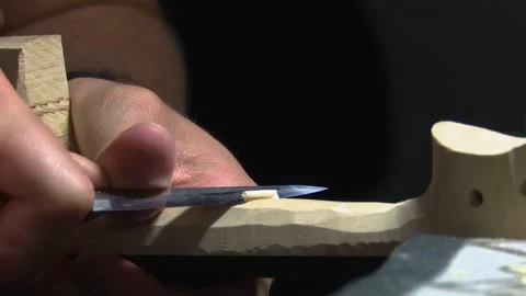 BILBAO. SPAIN; MAY 21 2022: LUTHIER&amp;#039;S WORKSHOP: HANDCRAFTED VIOLIN MAKING Video stock 335310703