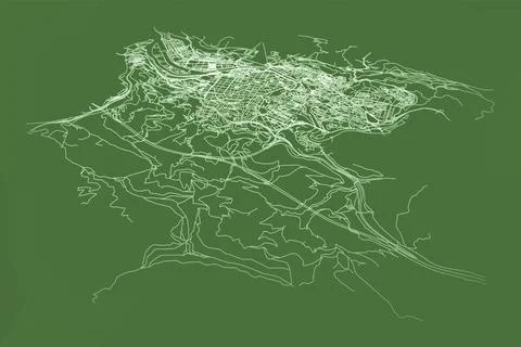 Bilbao Spain,street road map Illustrazione stock
