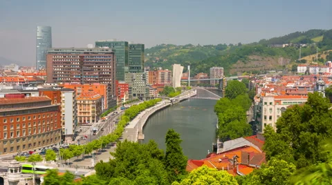 Bilbao in a summer day Stock Footage 56937309