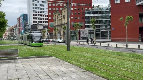 Bilbao Tram Stock Footage 284166356