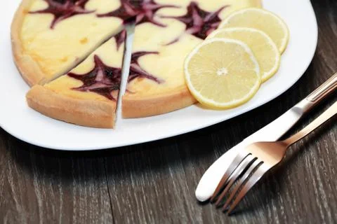 Bilberry Cheesecake Stock Photos
