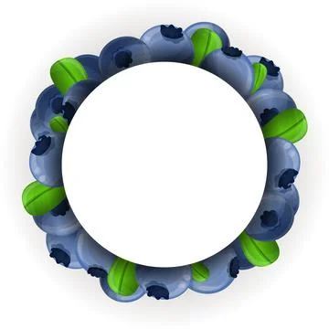 Bilberry circle concept background, cartoon style Stock Illustration