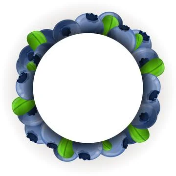Bilberry circle concept background, cartoon style Stock Illustration