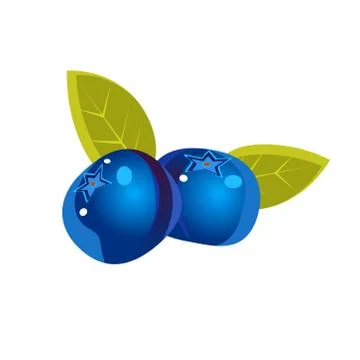Bilberry Flat Vector Sticker Stock Illustration