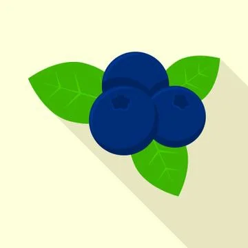Bilberry icon, flat style Stock Illustration