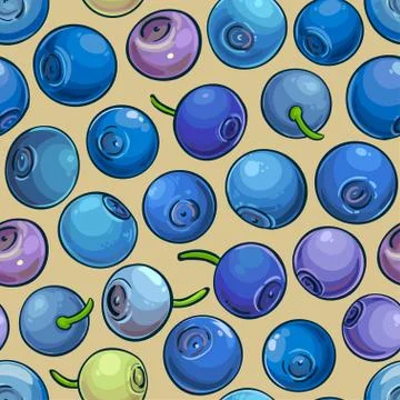 Bilberry vector pattern Illustrazione stock