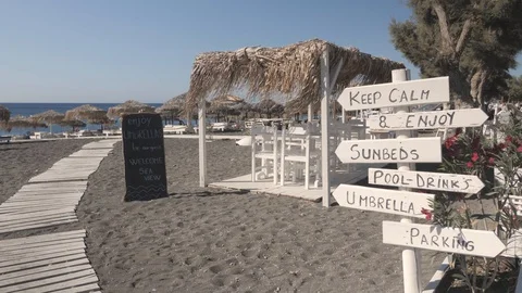 Bilboards at the beach Stock Footage 127827556