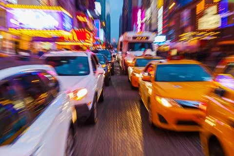Bild mit Zoom-Effekt von einem Verkehrsstau in Manhattan, NYC Bild mit Zoo... Stock Photos