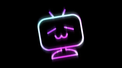 Bilibili logo animation on a simple black background Stock Footage 313520402