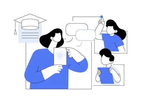 Bilingual immersion program abstract concept vector illustration. Stock Illustration