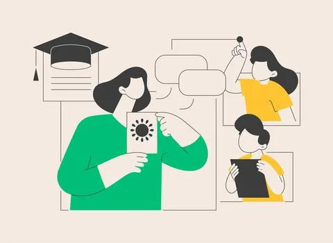 Bilingual immersion program abstract concept vector illustration. Stock Illustration