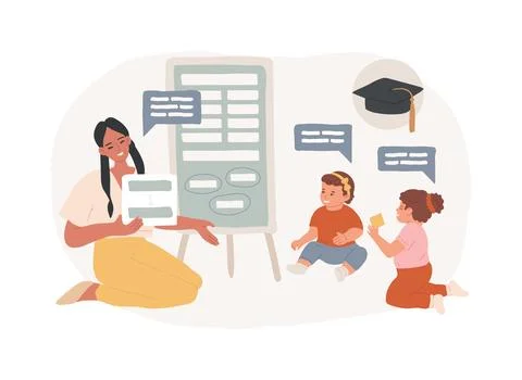 Bilingual immersion program isolated concept vector illustration. Stockillustratie