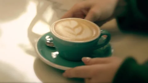 Bill at cup coffee latte  top view copyspace. Stock Footage 184366003