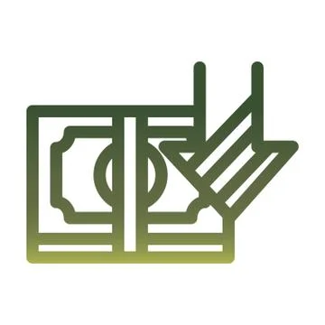 Bill with decrease arrow gradient style icon vector design 库存插图