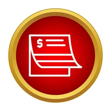 Bill document with dollar sign and lines Stock Illustration