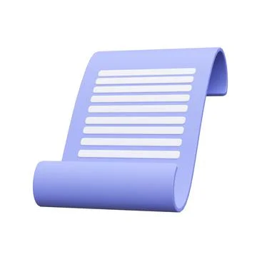 Bill, document isolated,3d icon white background-3d rendering,3d illustration Stock Illustration