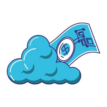 Bill dollar with cloud computing Illustrazione stock