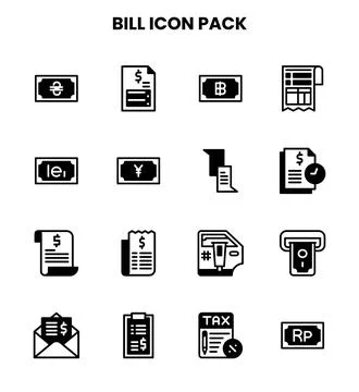 Bill DuoTone Graphics Icons Pack Illustrazione stock