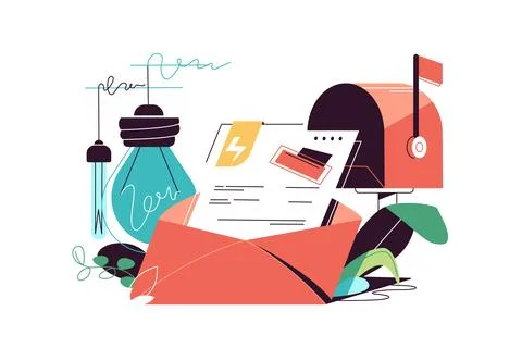 Bill for electricity Stock Illustration