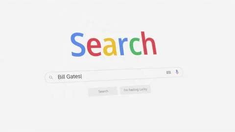 Bill Gates search on the internet bar Stock Footage 270911298