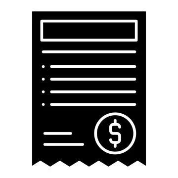 Bill Glyph Icon Stock Illustration