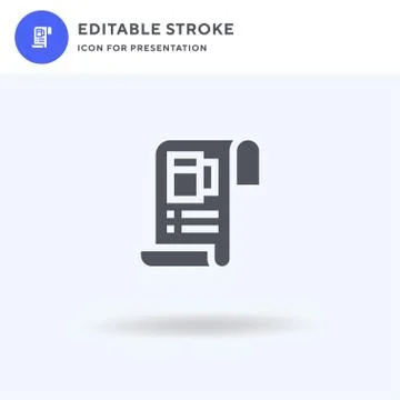 Bill icon vector, filled flat sign, solid pictogram isolated on white, logo i 스톡 일러스트