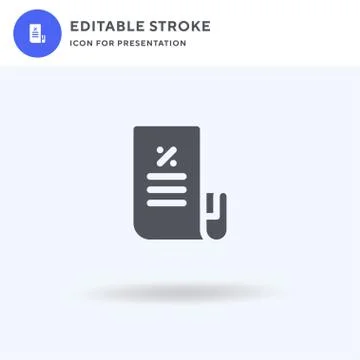 Bill icon vector, filled flat sign, solid pictogram isolated on white, logo i Stock Illustration