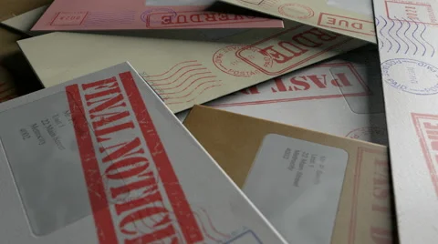 Bill letters piling up Stock Footage 40699085