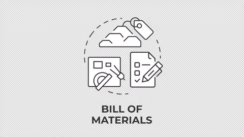 Bill of materials line concept icon animation Stock Footage 337774308