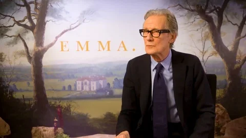 Bill Nighy being interviewed about movie "Emma" - London 2020 Stock Footage 125805043