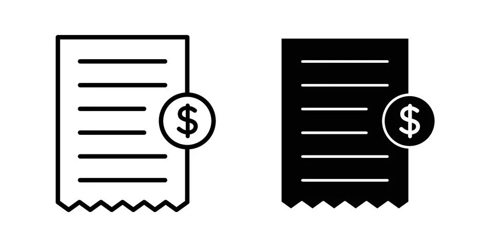 Bill paid icon set. Vector EPS 10 Stock Illustration