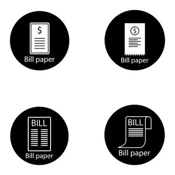 Bill paper icon vector Stock Illustration