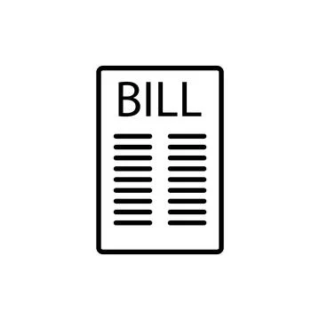 Bill paper icon vector Stock Illustration