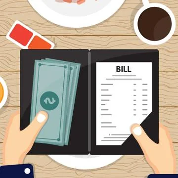 Bill Pay with cash Stock Illustration