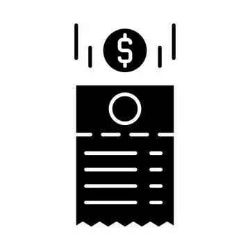 Bill Payment Glyph Icon Stock Illustration