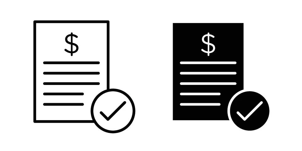 Bill payment icon black vector isolated on white Stock Illustration