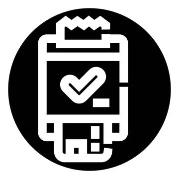 Bill payment receipt with checkmark icon concept Stock Illustration